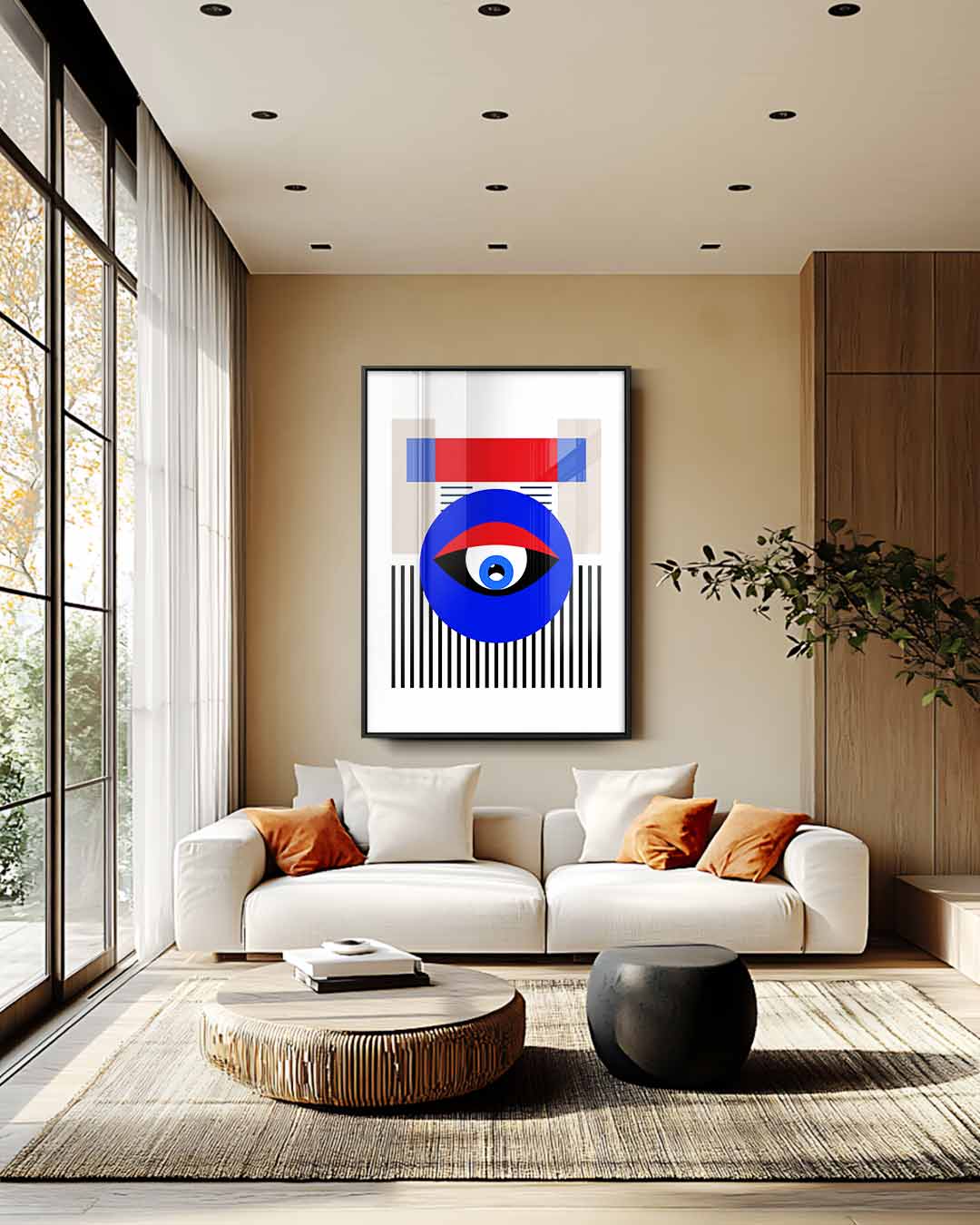 Modern Geometrisch Oogkunstwerk Kunstwerk-canvas-dibond-plexiglas-wanddecoratie-WallArtistic