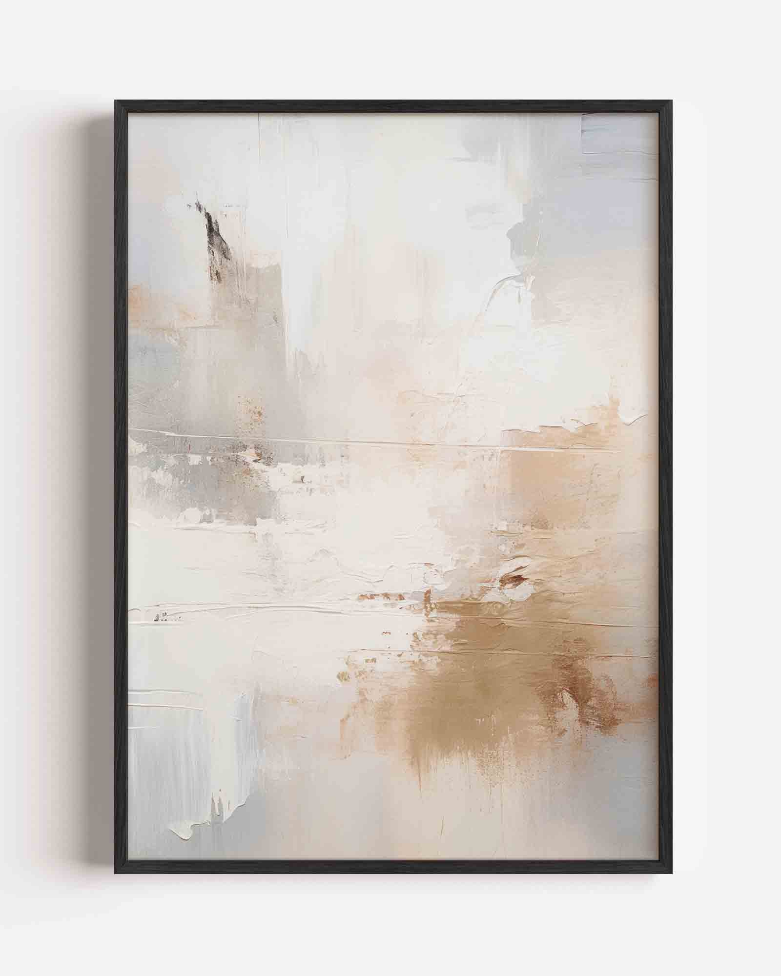 Abstracte beige en grijze Poster
