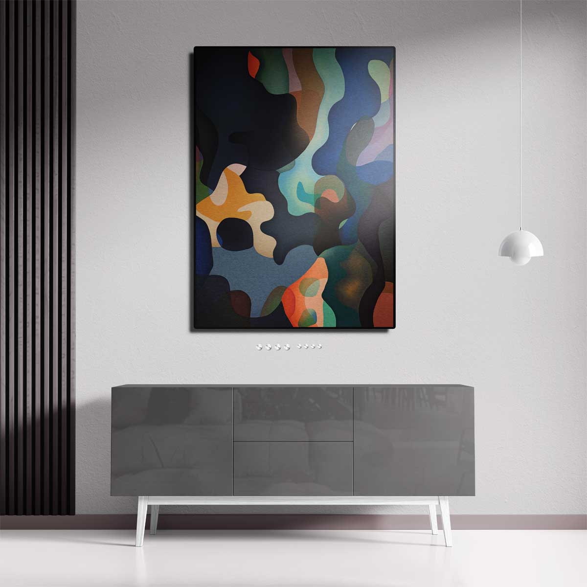 Kleurrijke Golven Kunstwerk-canvas-dibond-plexiglas-wanddecoratie-WallArtistic