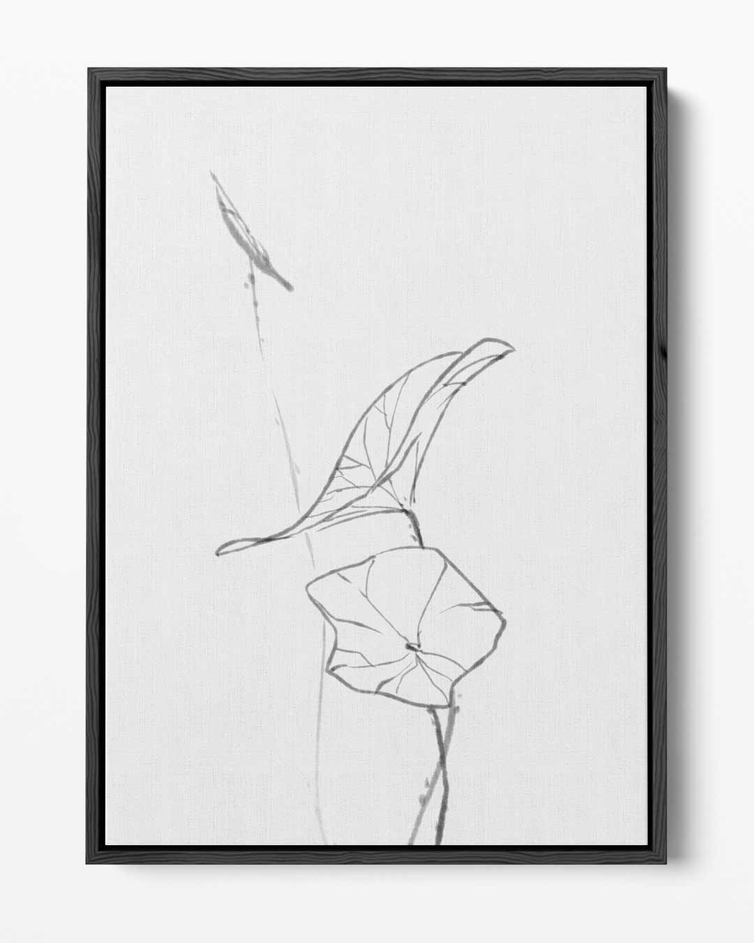 Elegante Lijntekening van Blaadjes Kunstwerk-canvas-dibond-plexiglas-wanddecoratie-WallArtistic