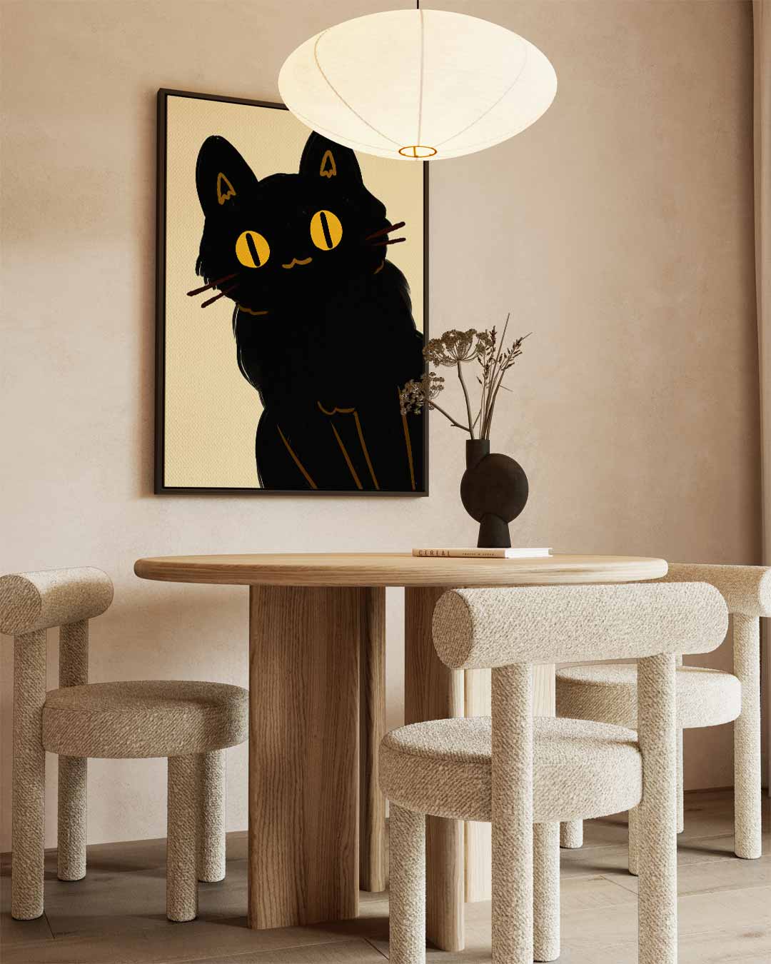 Mystieke Zwarte Kat Kunstwerk-canvas-dibond-plexiglas-wanddecoratie-WallArtistic