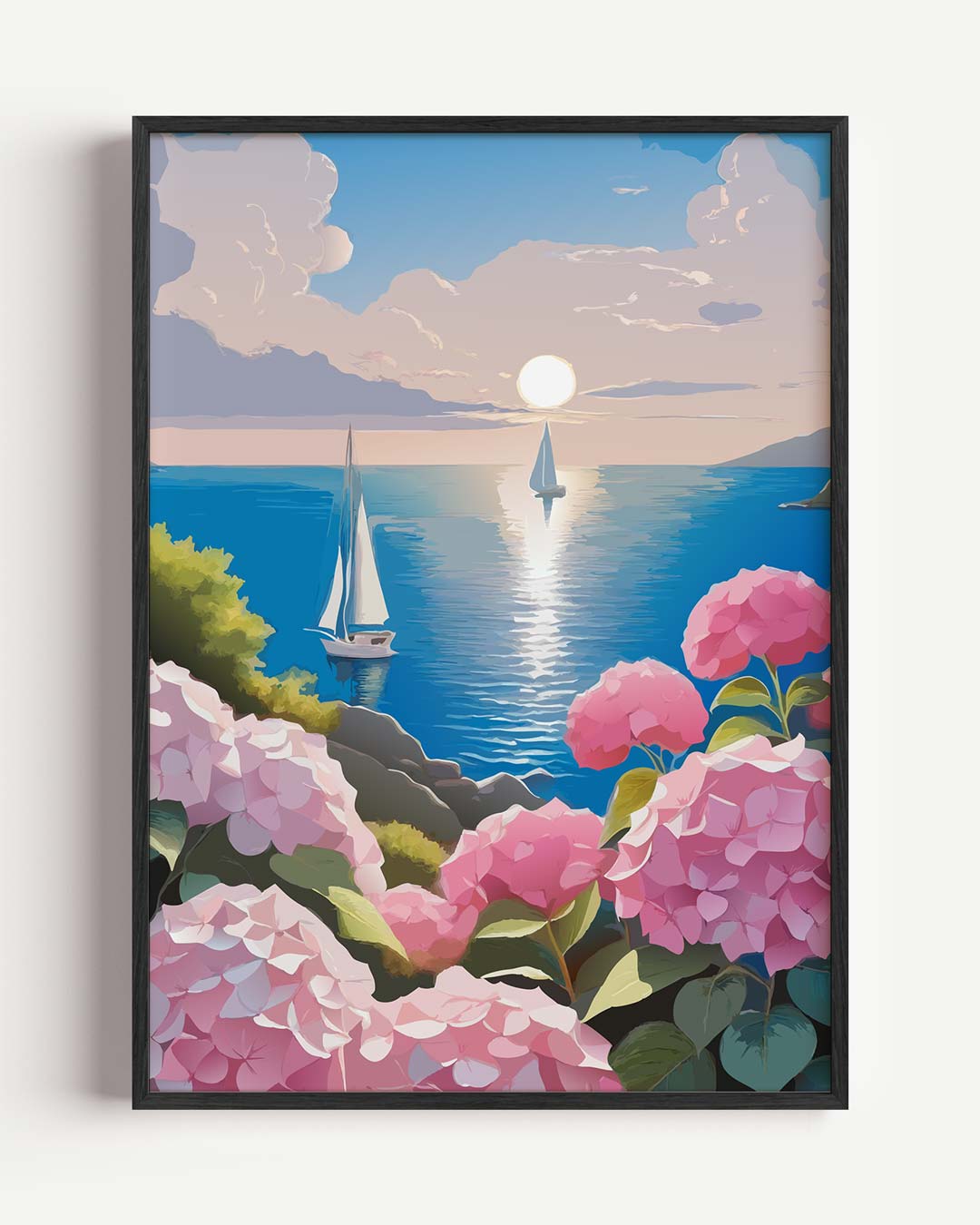 Zomerse Zeilavonturen bij Zonsondergang Poster