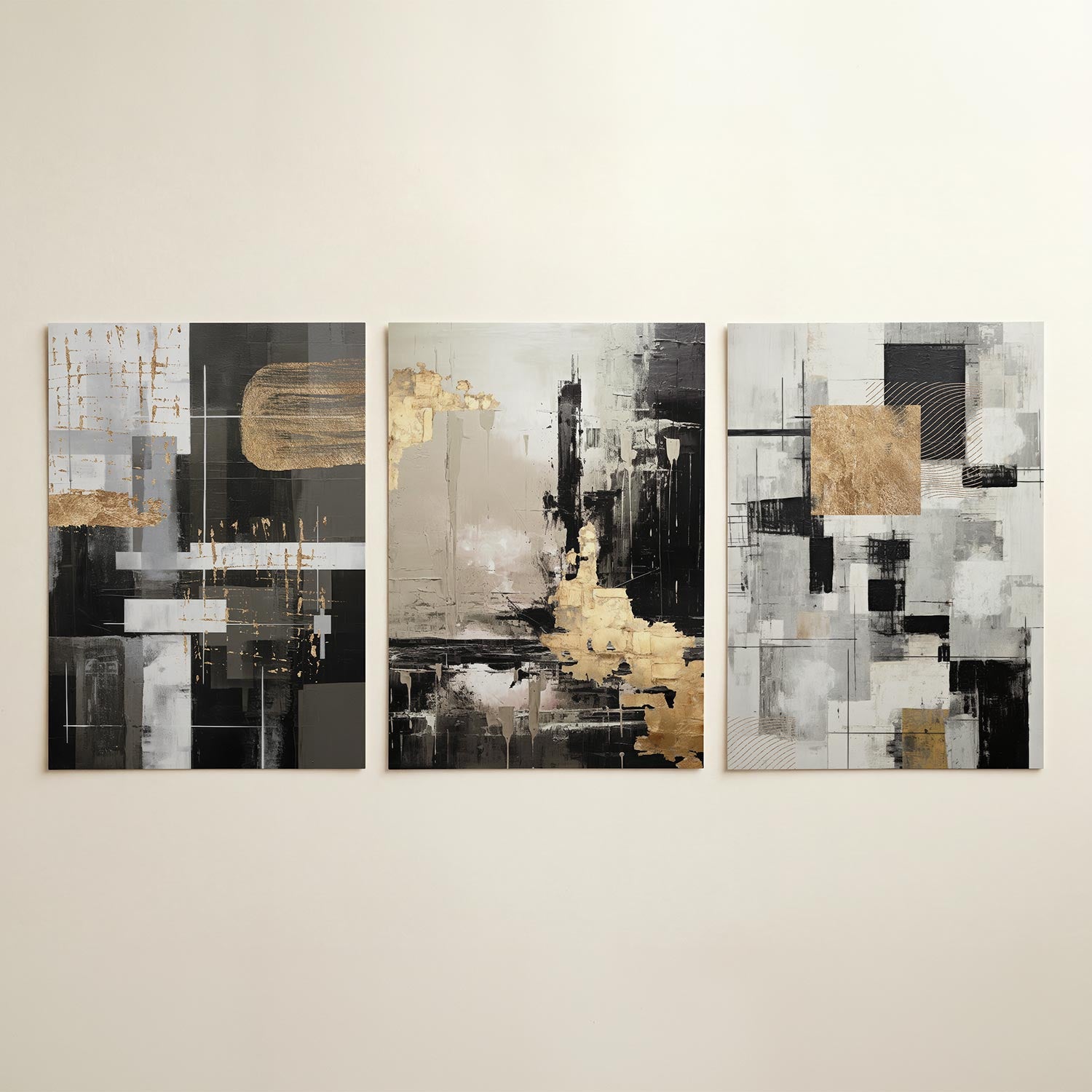 Goud en grijstinten Posterset