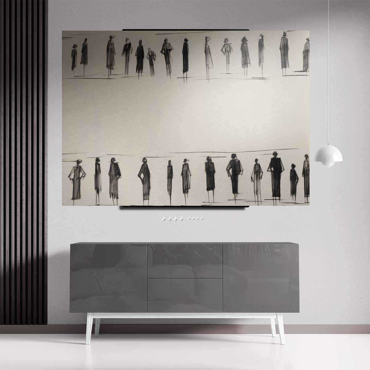 Lijnen van Menselijke Expressie Kunstwerk-canvas-dibond-plexiglas-wanddecoratie-WallArtistic