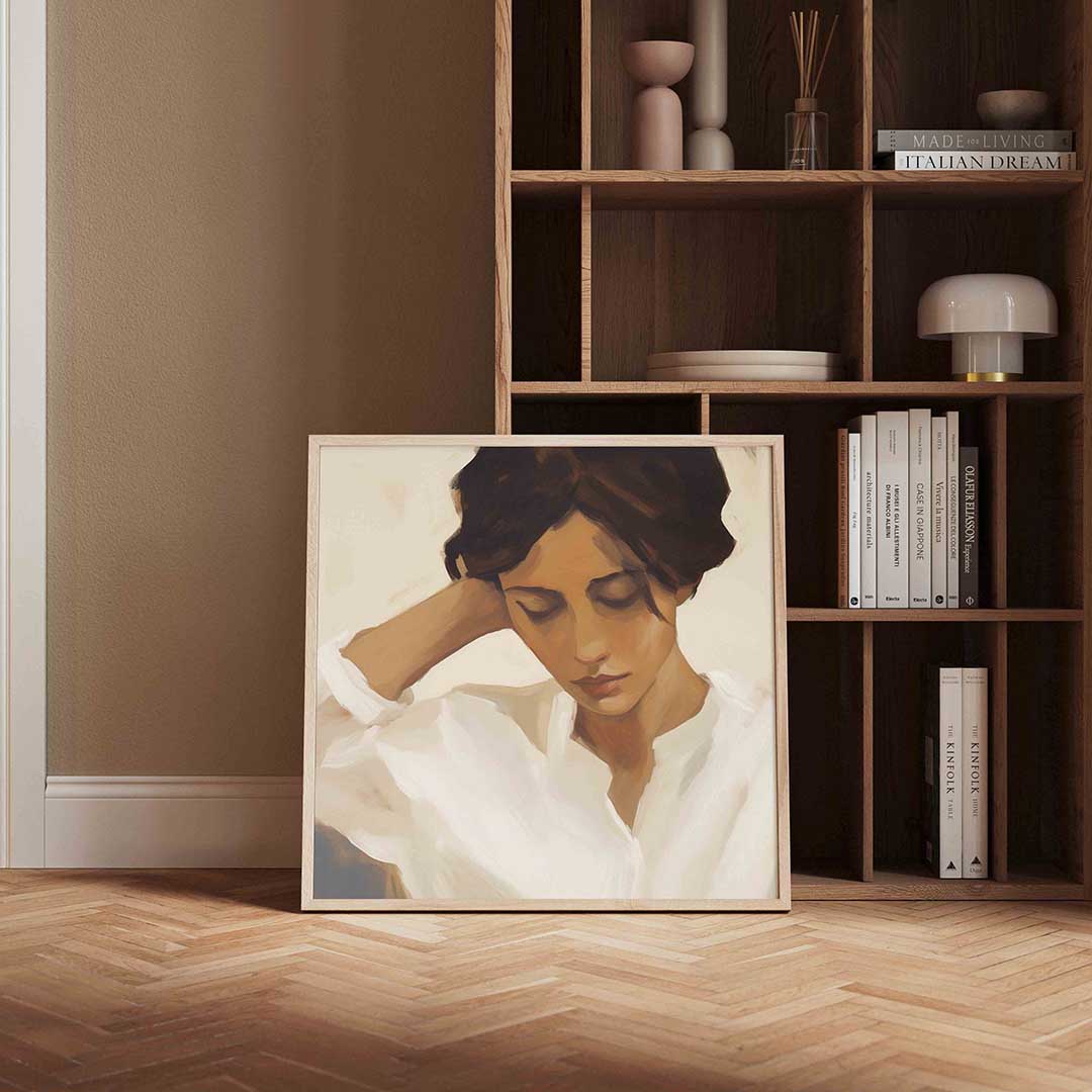 Vrouw met gesloten ogen Poster