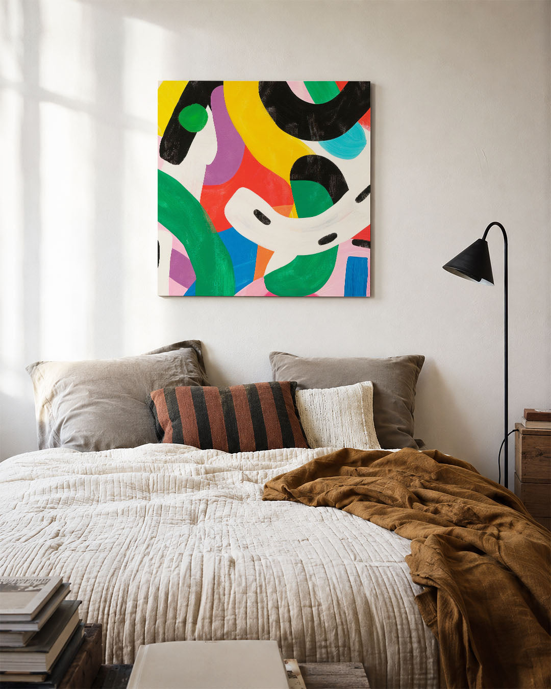 Dynamische kleurencompositie Kunstwerk