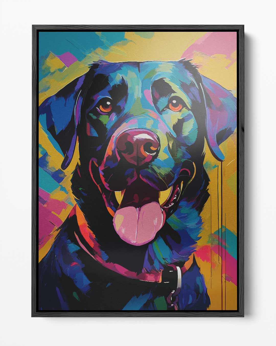 Kleurrijke Hond Portret Kunstwerk-canvas-dibond-plexiglas-wanddecoratie-WallArtistic