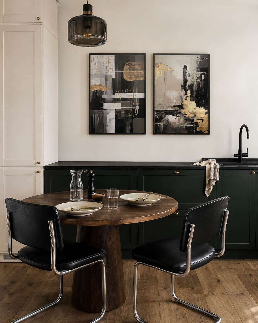 Goud en grijs harmonie Posterset