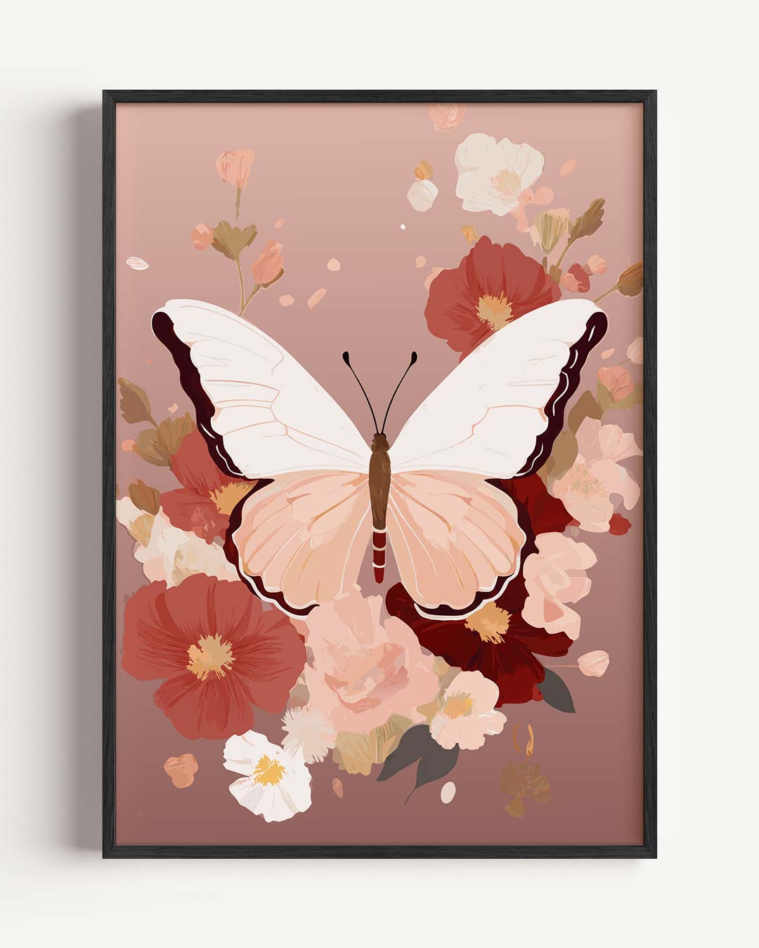 Elegante Vlinderbloemen Poster