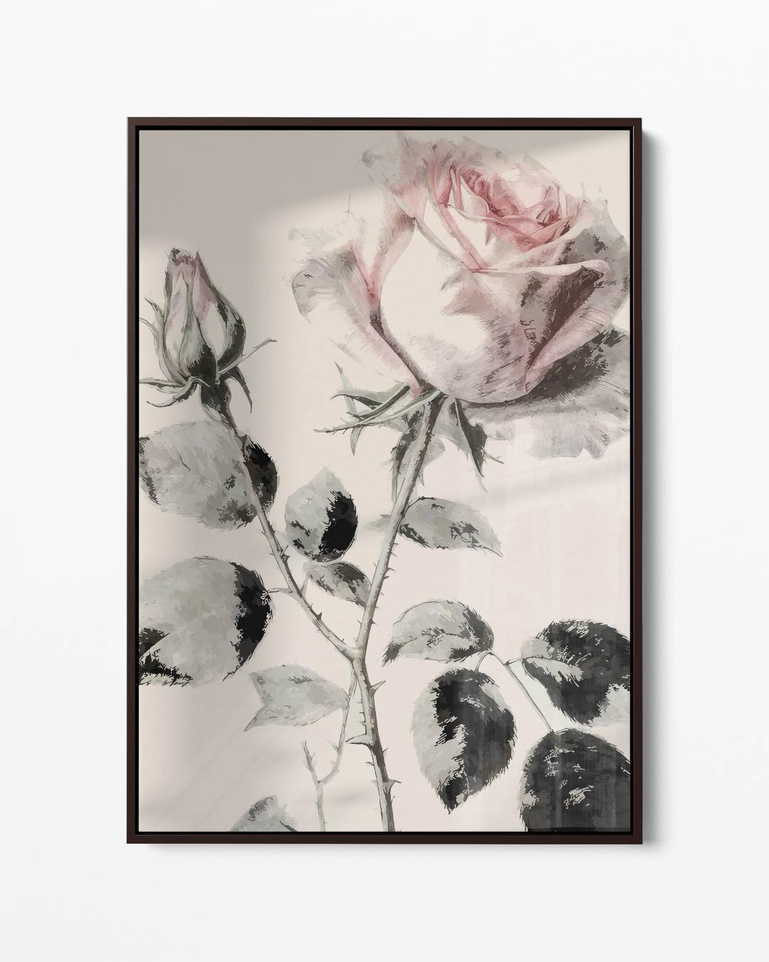 Elegante Roos in Pasteltinten Kunstwerk-canvas-dibond-plexiglas-wanddecoratie-WallArtistic