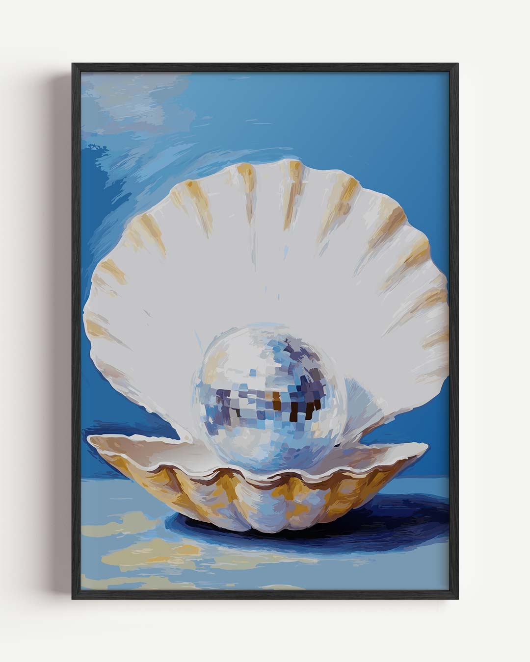 Glanzende Discobal in Schelp Poster