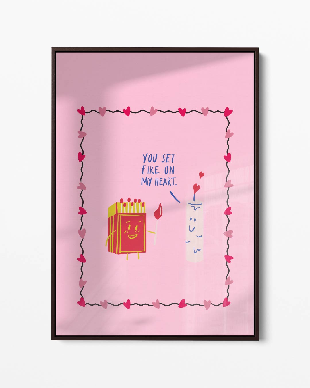 Vurige Liefdeskaart Kunstwerk-canvas-dibond-plexiglas-wanddecoratie-WallArtistic