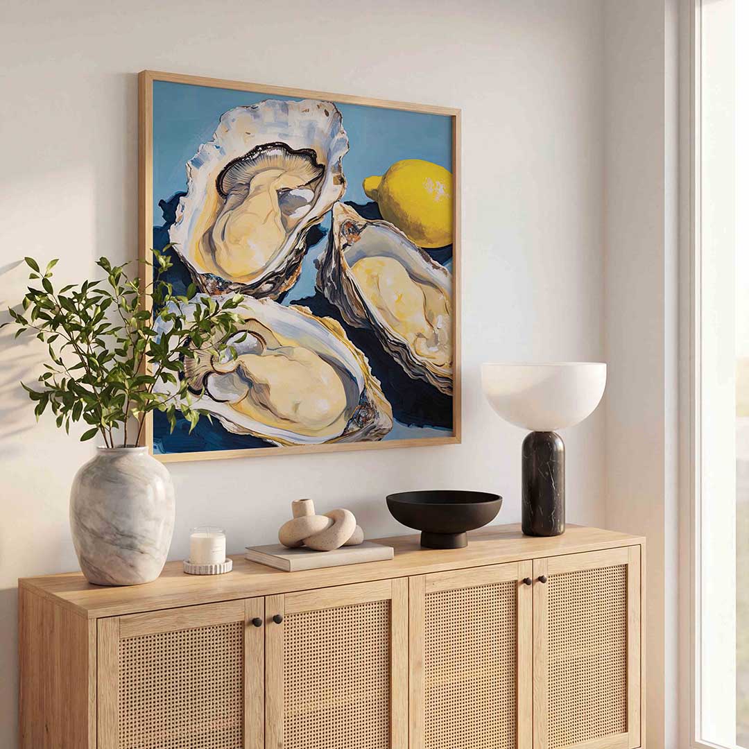 Oesters en citroen Poster