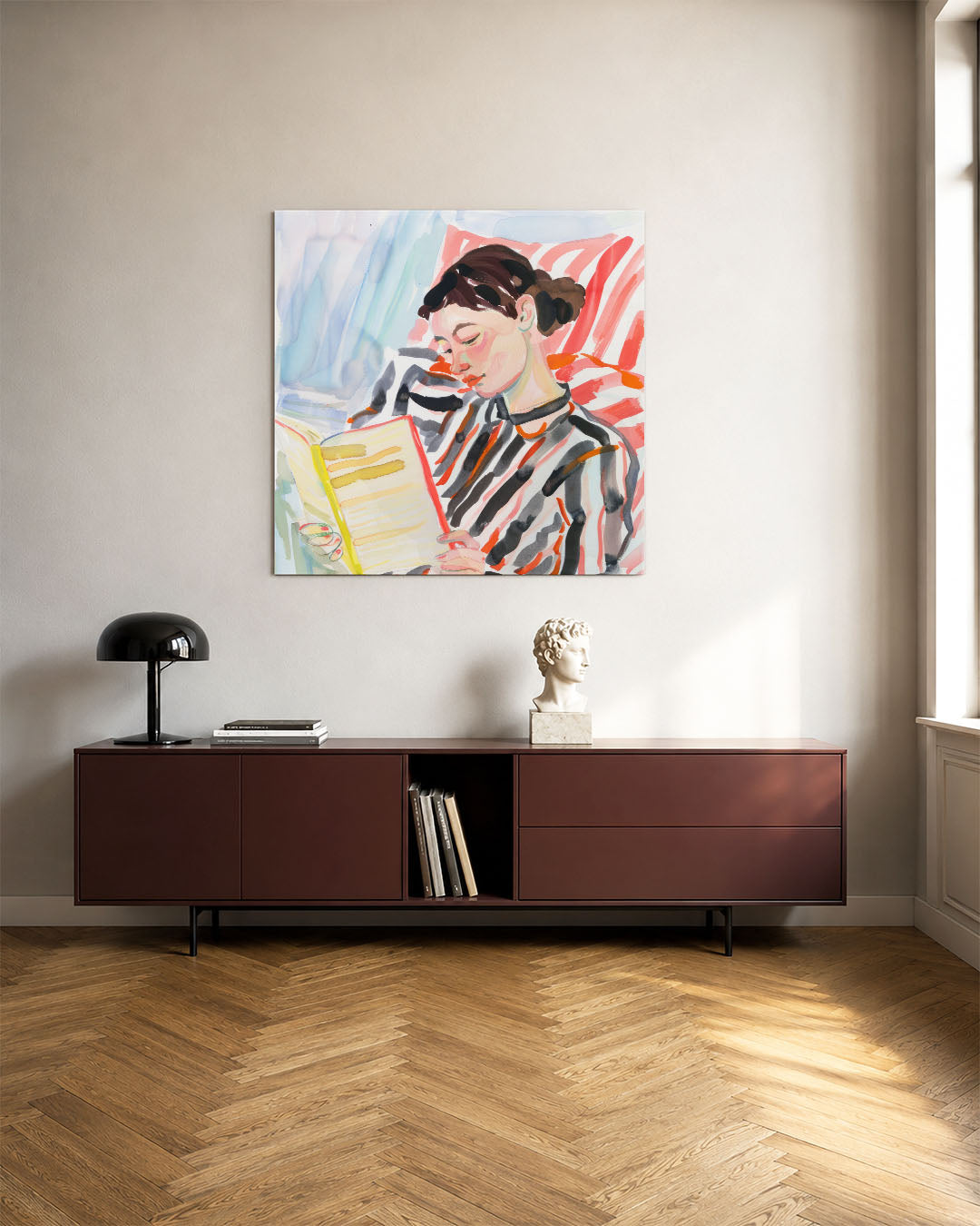 Lezende vrouw Kunstwerk