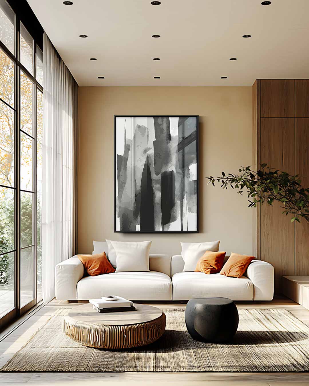 Abstracte Stijlvolle Streken Kunstwerk-canvas-dibond-plexiglas-wanddecoratie-WallArtistic