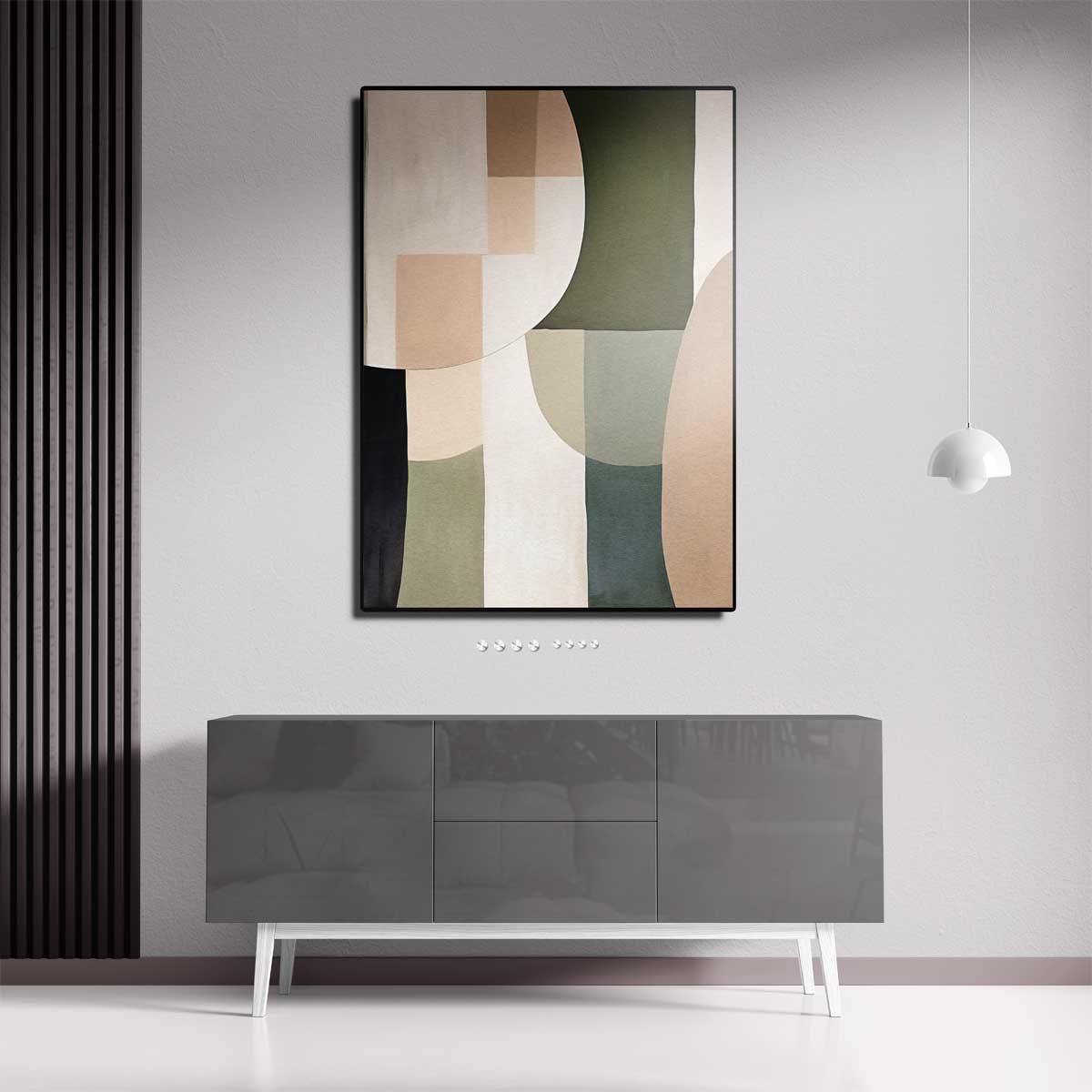 Harmonische Abstractie in Aardetinten Kunstwerk-canvas-dibond-plexiglas-wanddecoratie-WallArtistic