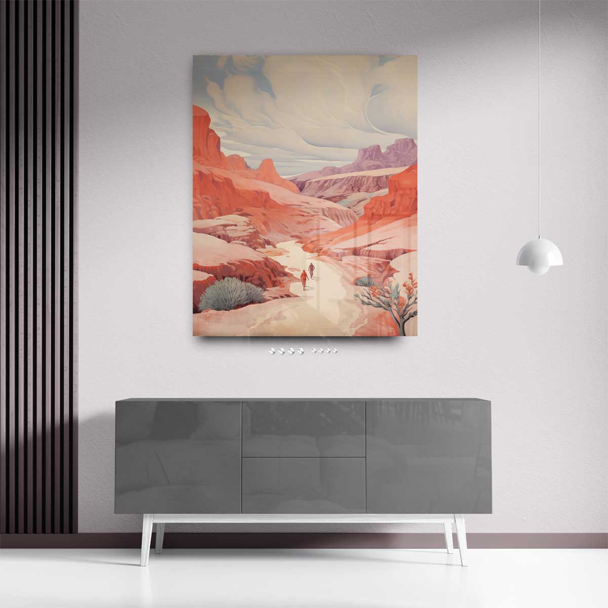 Wandeling door de Canyon Kunstwerk-canvas-dibond-plexiglas-wanddecoratie-WallArtistic