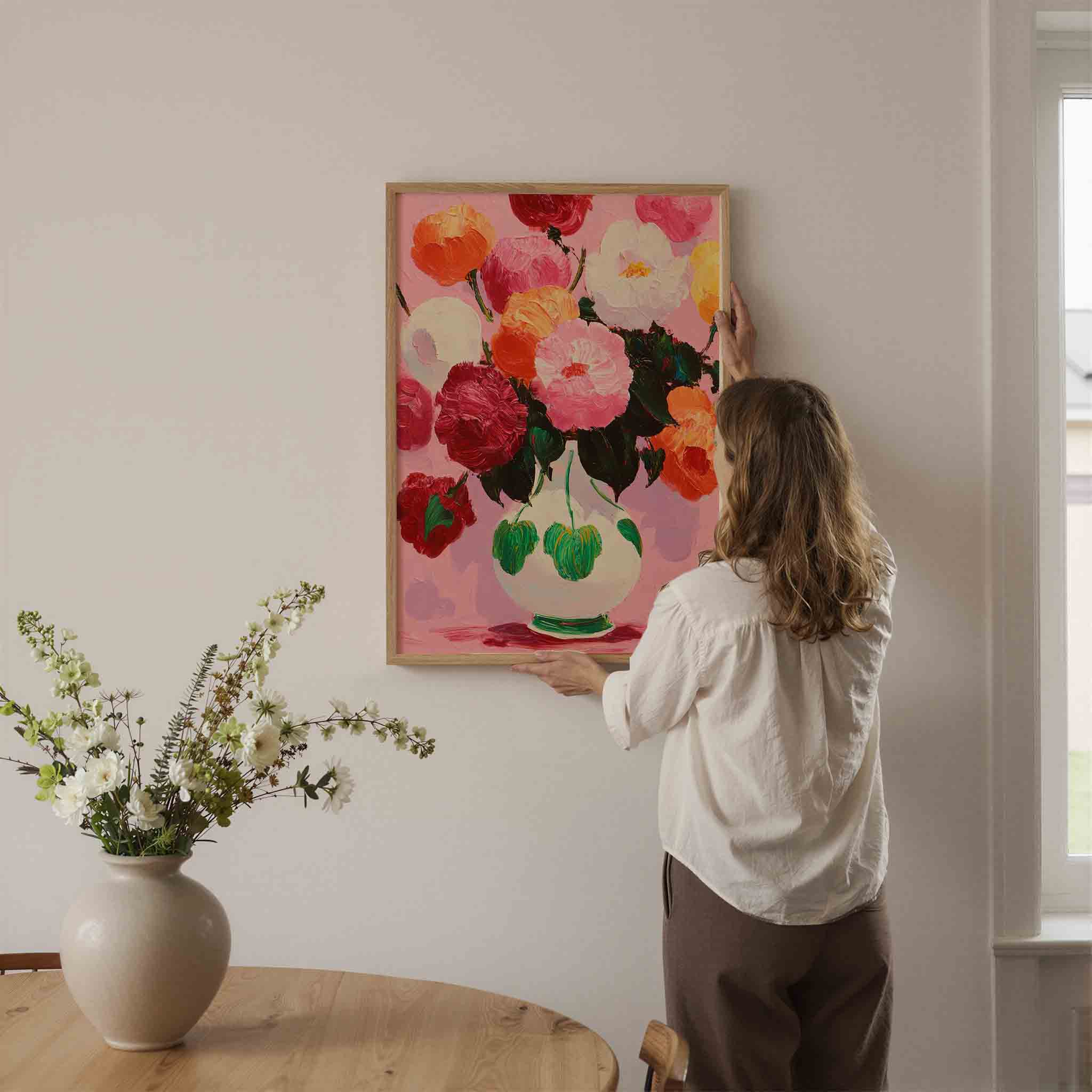 Bloemen in vaas Poster