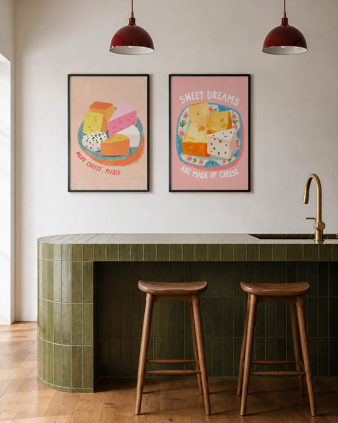 Kleurrijke kaasvlakken Posterset