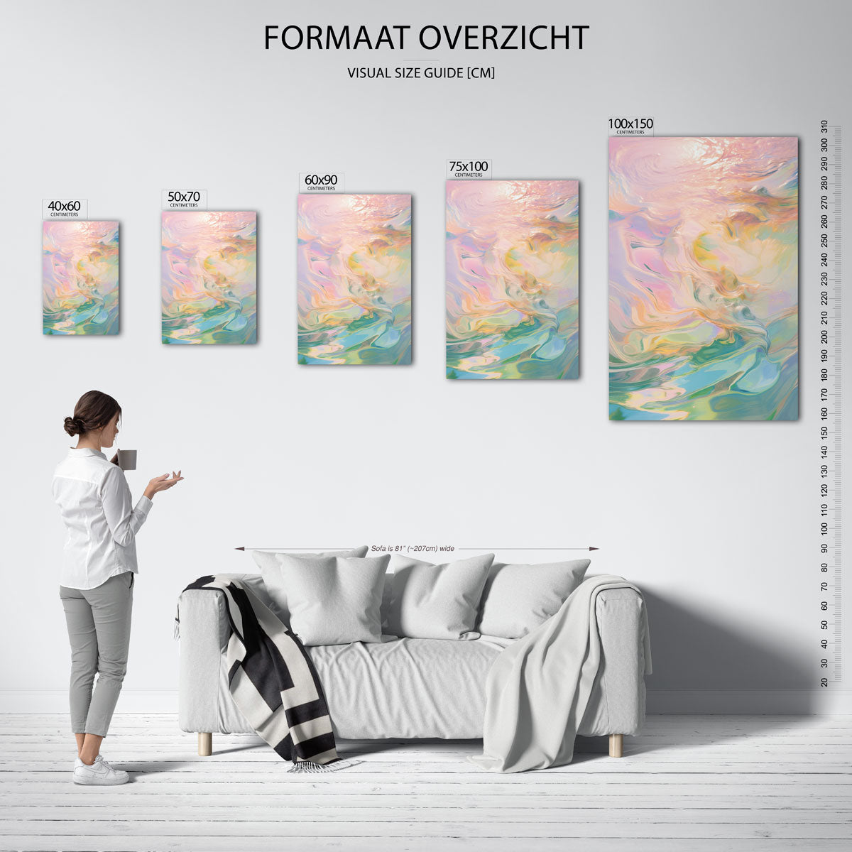 Vloeiende kleurencompositie Kunstwerk