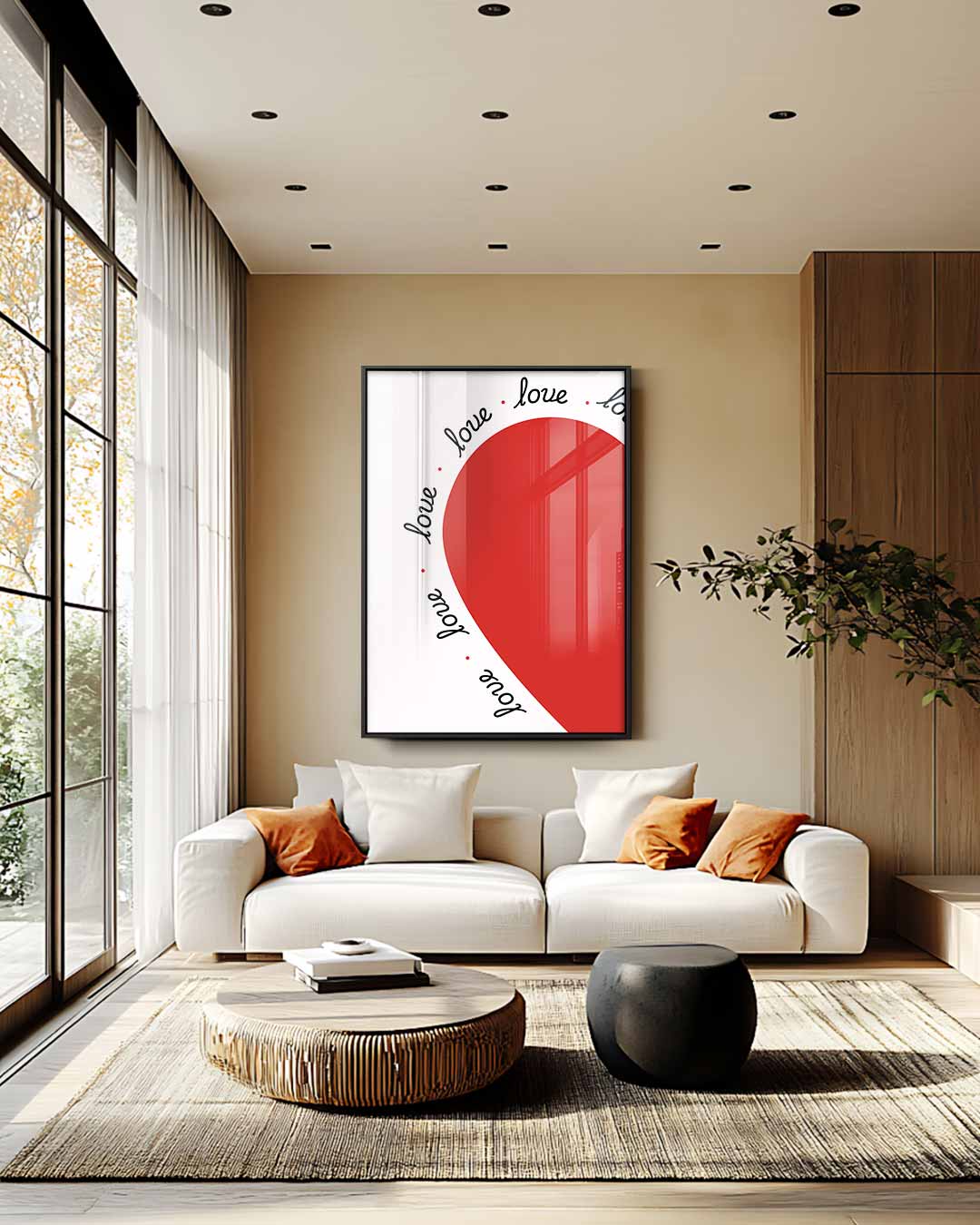 Love in Red Kunstwerk-canvas-dibond-plexiglas-wanddecoratie-WallArtistic