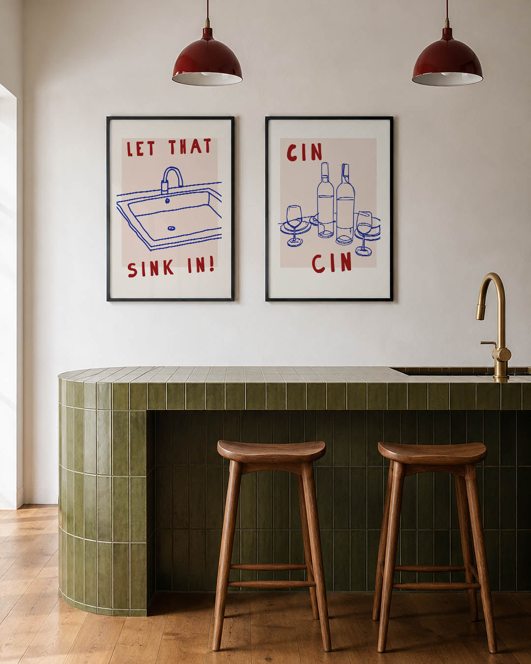 Speelse lijntekening Posterset