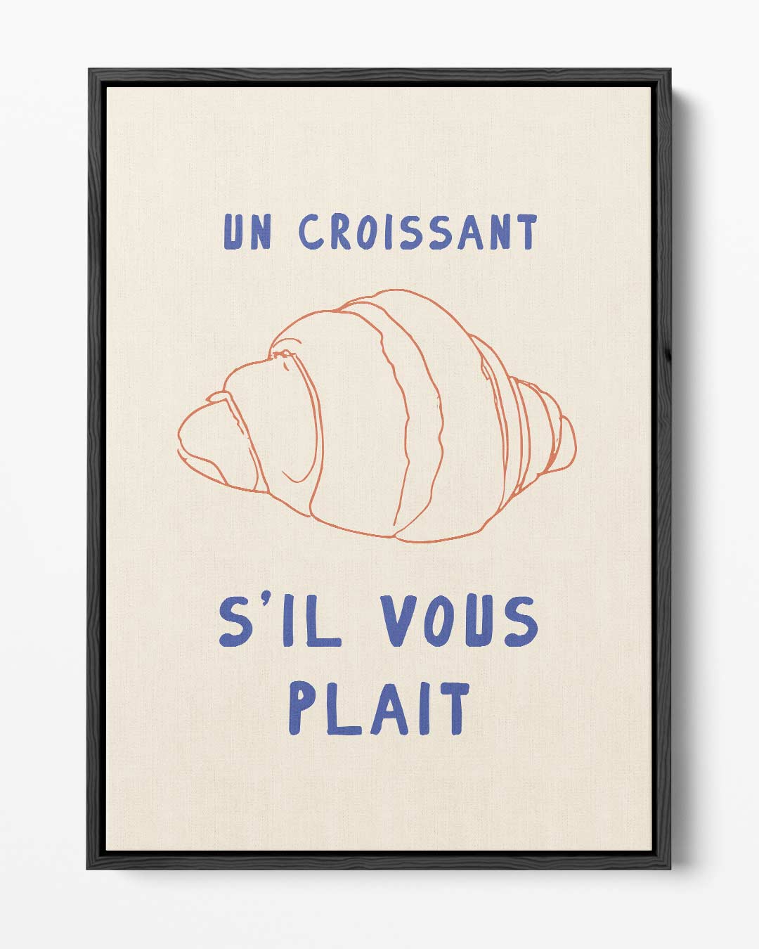 Charmante Croissant Illustratie Kunstwerk-canvas-dibond-plexiglas-wanddecoratie-WallArtistic