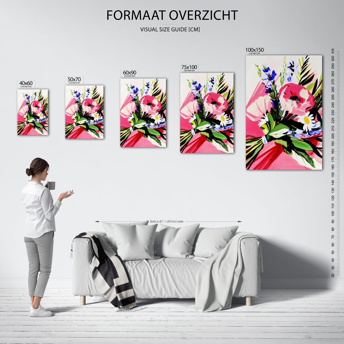 Bloemrijke compositie Kunstwerk
