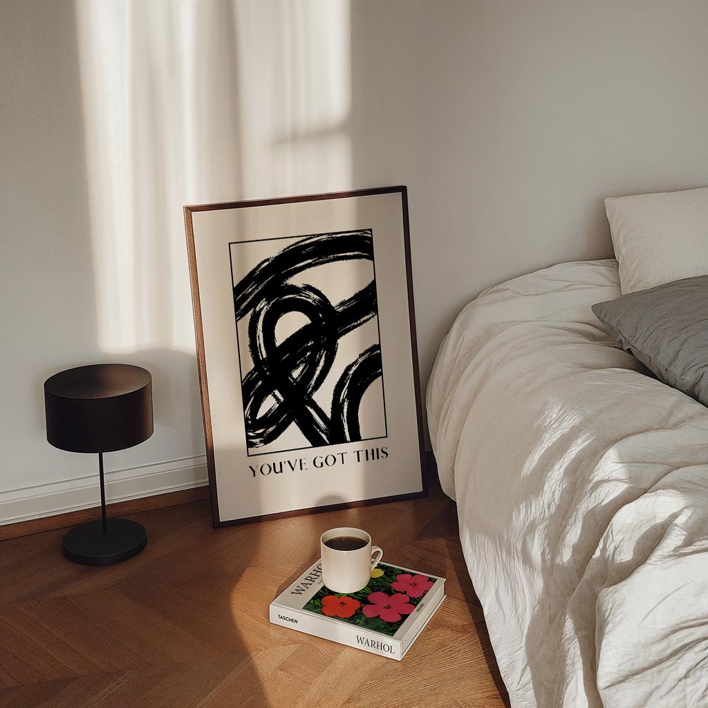 Inspirerende Zwart-Witte Motivatieposter
