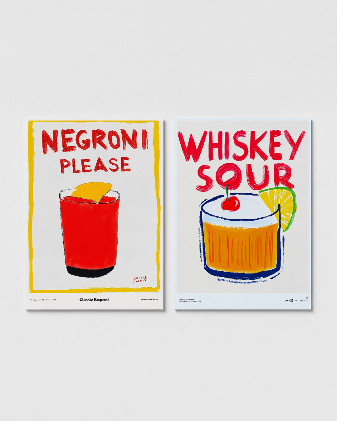 Kleurrijke drank illustratie Posterset