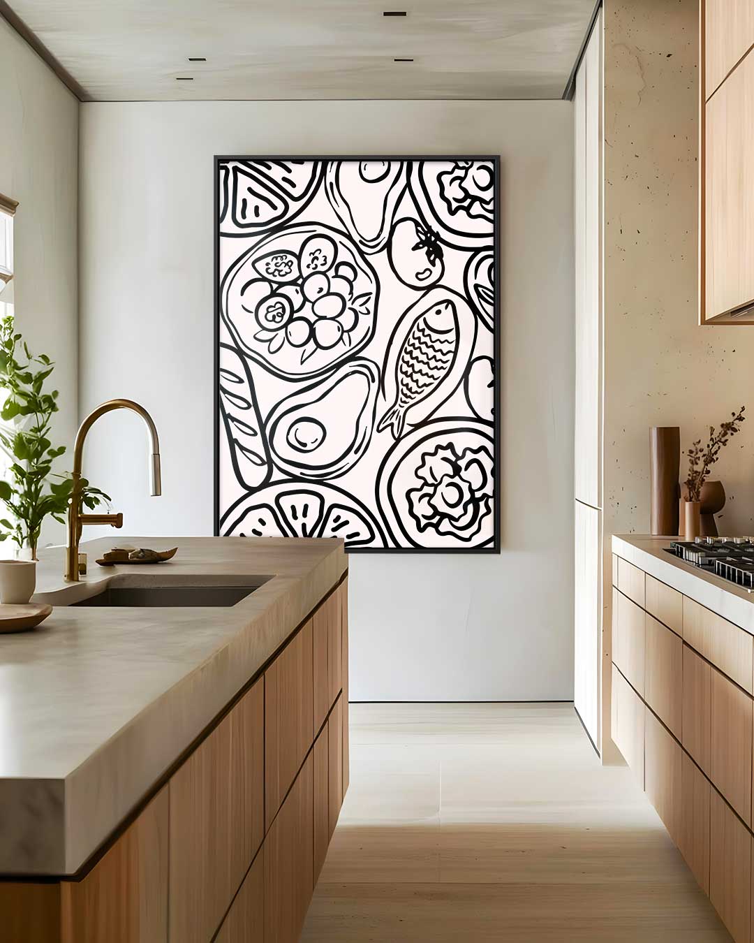 Zwarte Lijnensymfonie Kunstwerk-canvas-dibond-plexiglas-wanddecoratie-WallArtistic