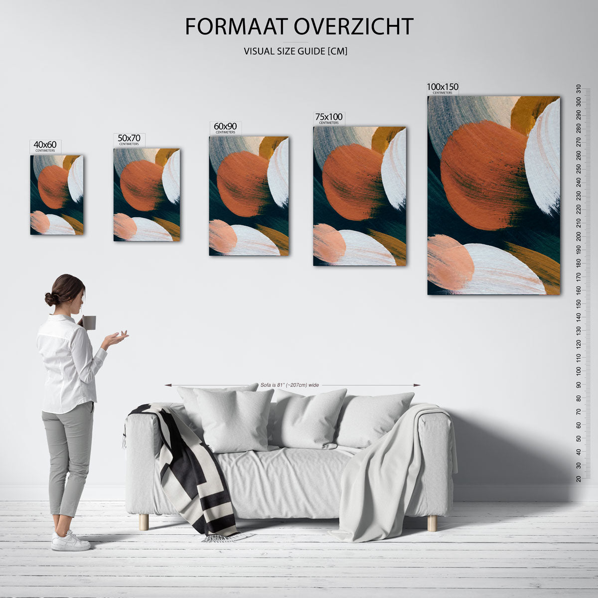 Dynamische kleurvlakken Kunstwerk