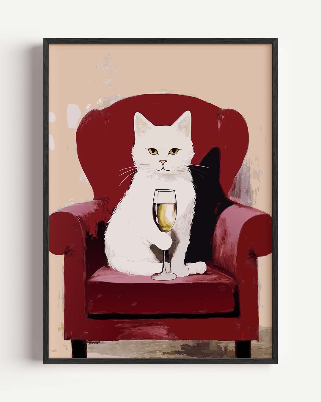 Relaxte Kat met Champagne Poster