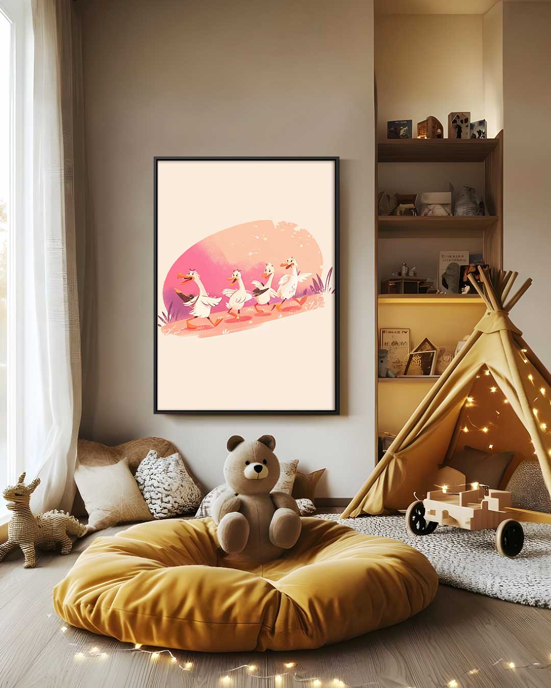 Eendjes Parade Kunstwerk-canvas-dibond-plexiglas-wanddecoratie-WallArtistic