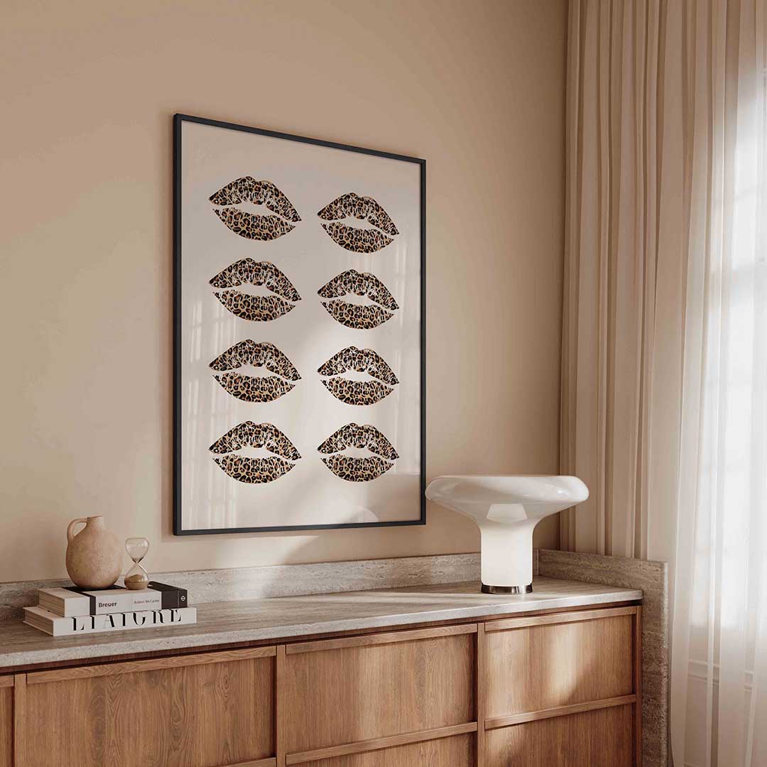 Luipaard lippen Poster