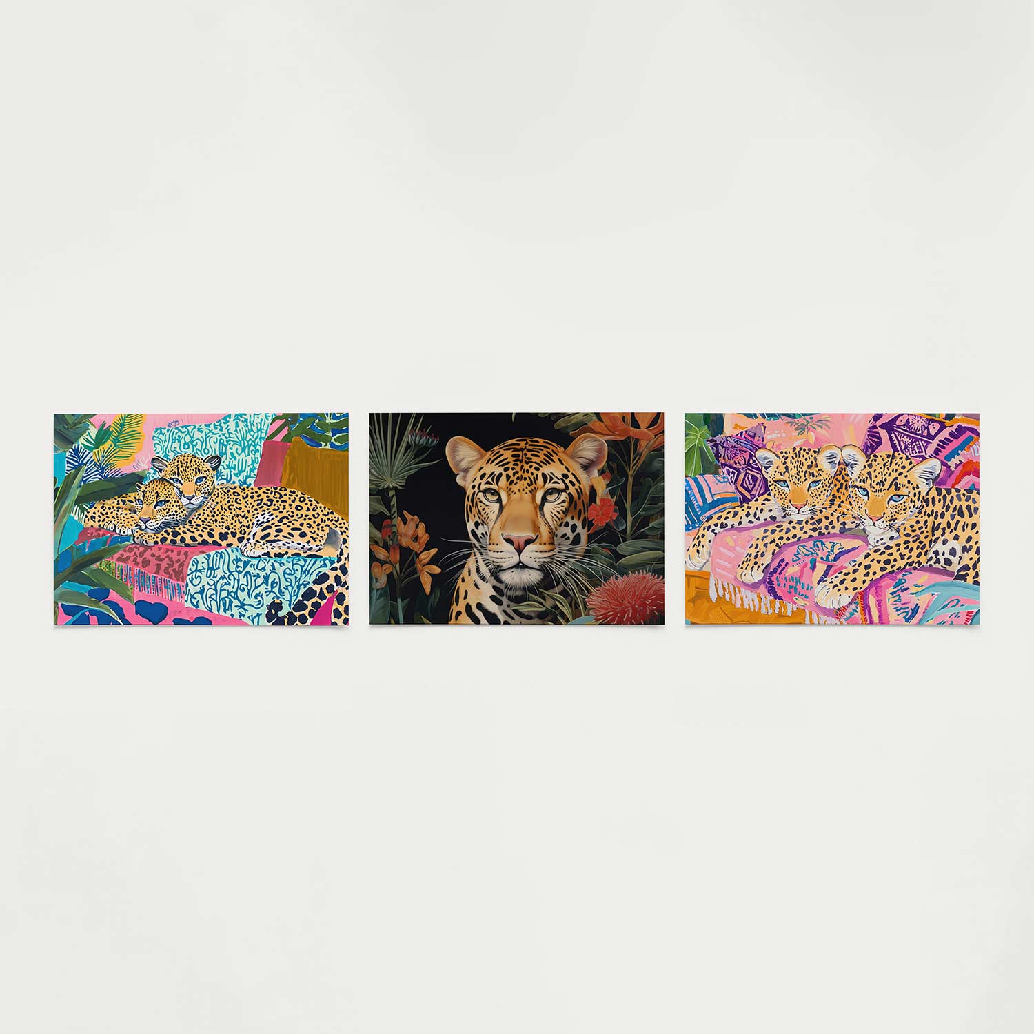 Kleurrijke dierenharmonie Posterset