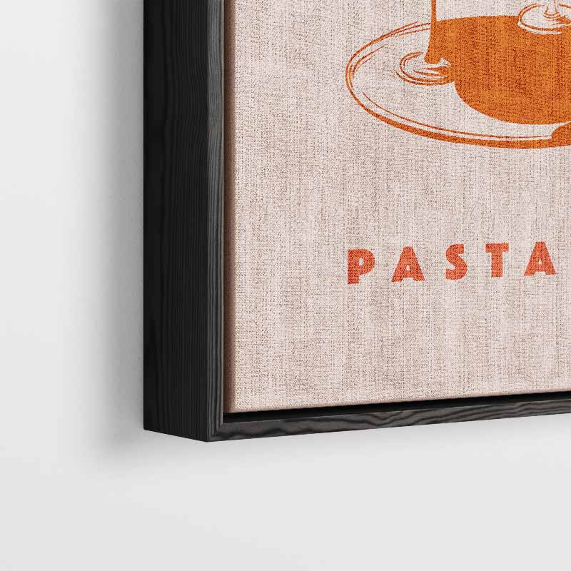 Wijn en Pasta Illustratie Kunstwerk-canvas-dibond-plexiglas-wanddecoratie-WallArtistic