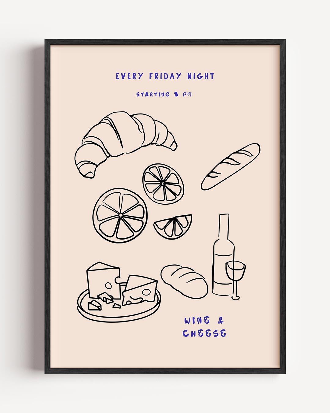 Elke Vrijdagavond Wijn & Kaas Poster-WallArtistic