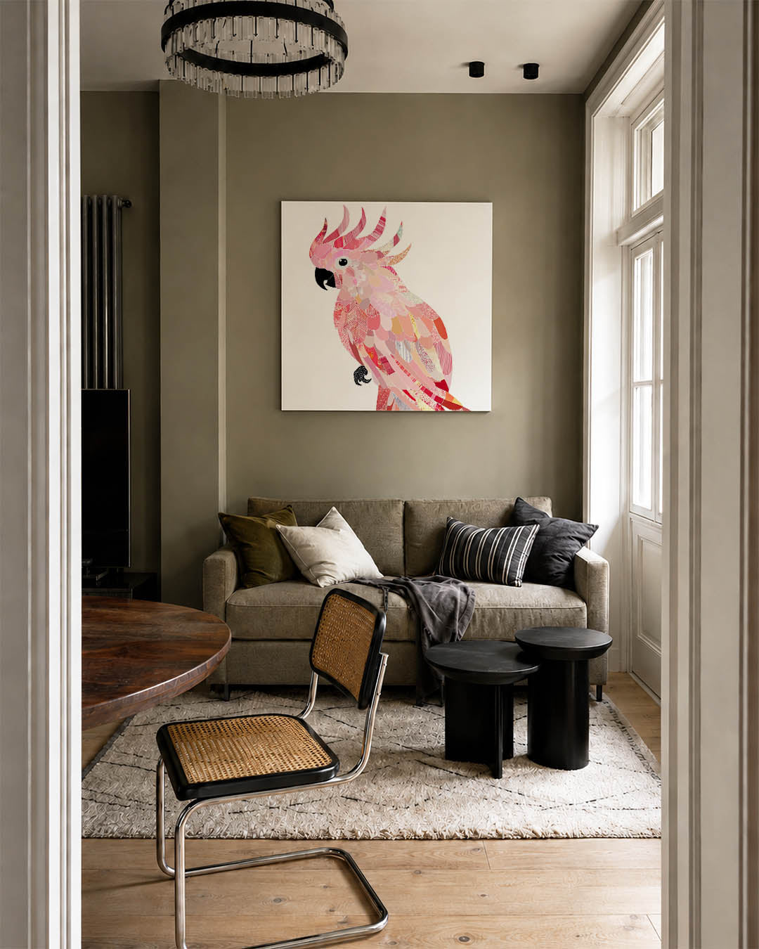 Vrolijke vogel collage Kunstwerk