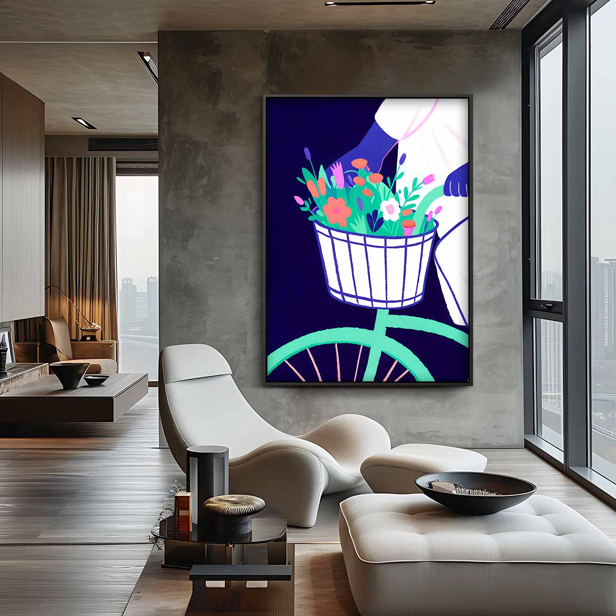 Fietstocht in Bloei Kunstwerk-canvas-dibond-plexiglas-wanddecoratie-WallArtistic