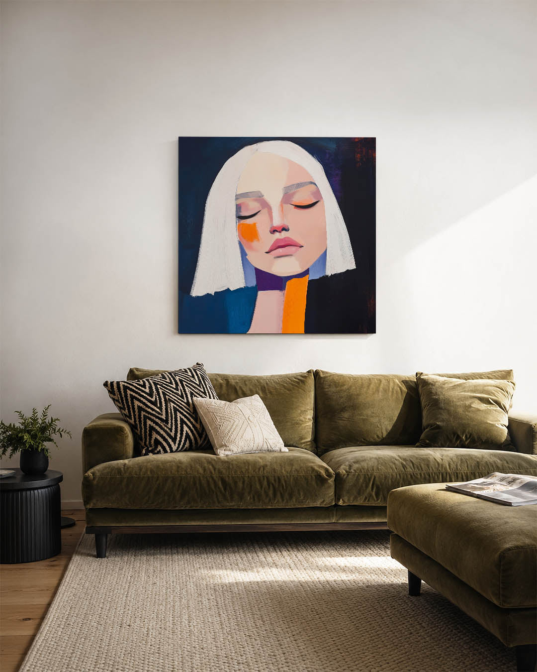 Dromerige vrouwengezicht Kunstwerk