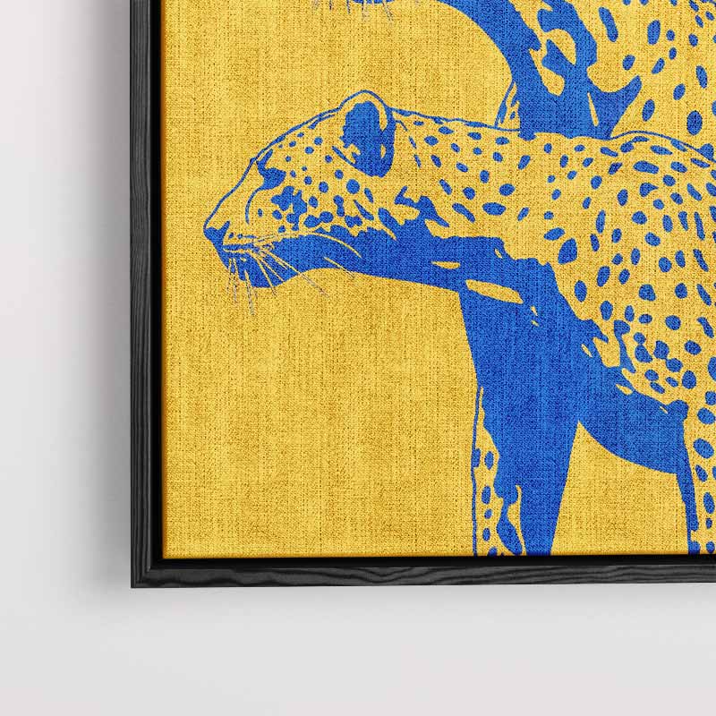 Elegante Cheetahs in Kleur Kunstwerk-canvas-dibond-plexiglas-wanddecoratie-WallArtistic