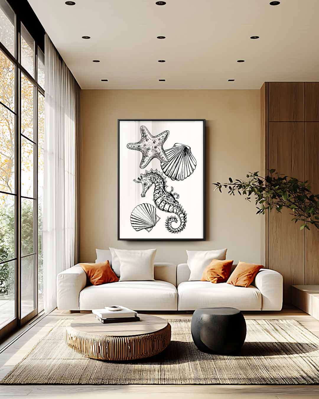 Zeeschatten Illustratie Kunstwerk-canvas-dibond-plexiglas-wanddecoratie-WallArtistic