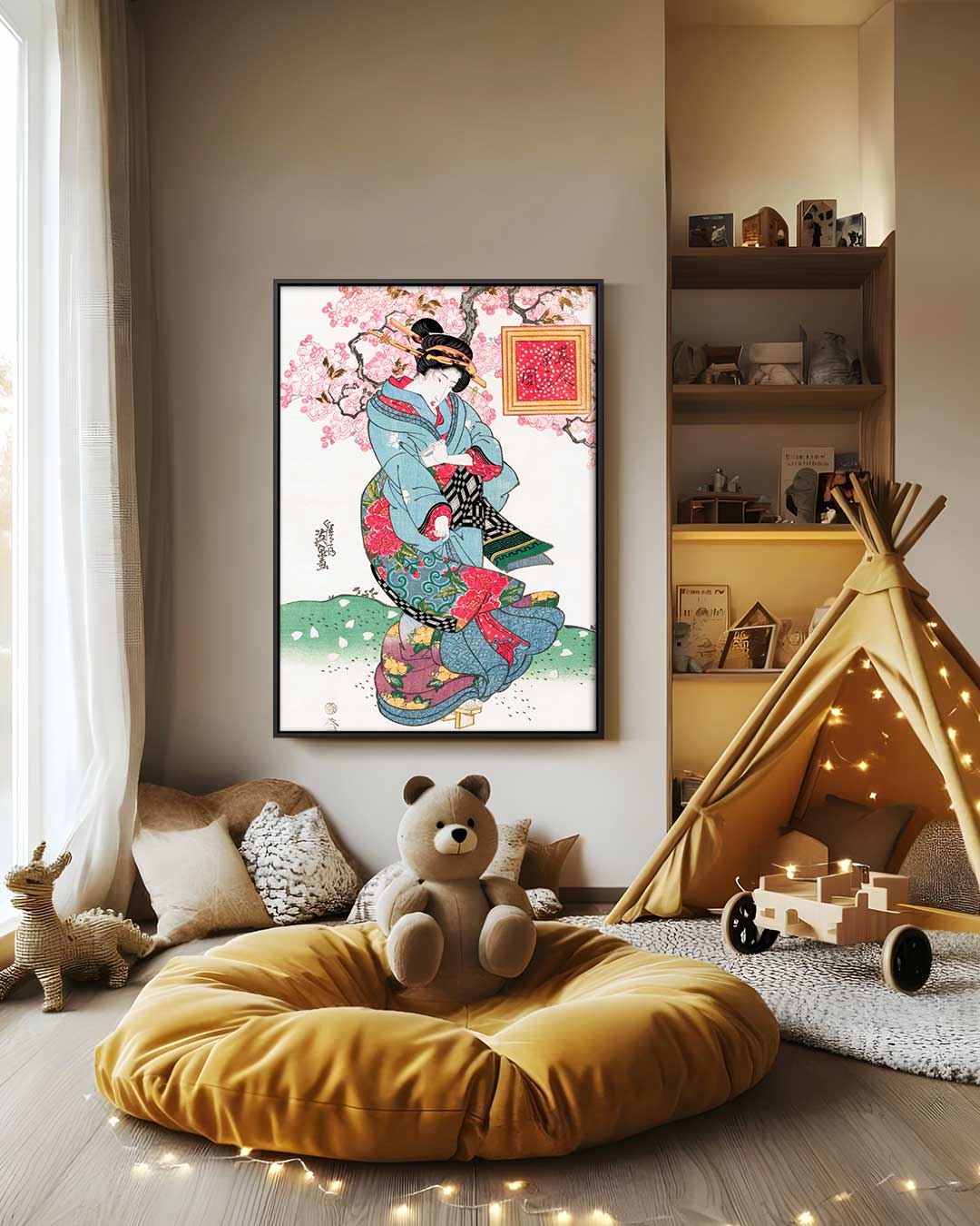 Japanse Tuin Bloemenprint Kunstwerk-canvas-dibond-plexiglas-wanddecoratie-WallArtistic