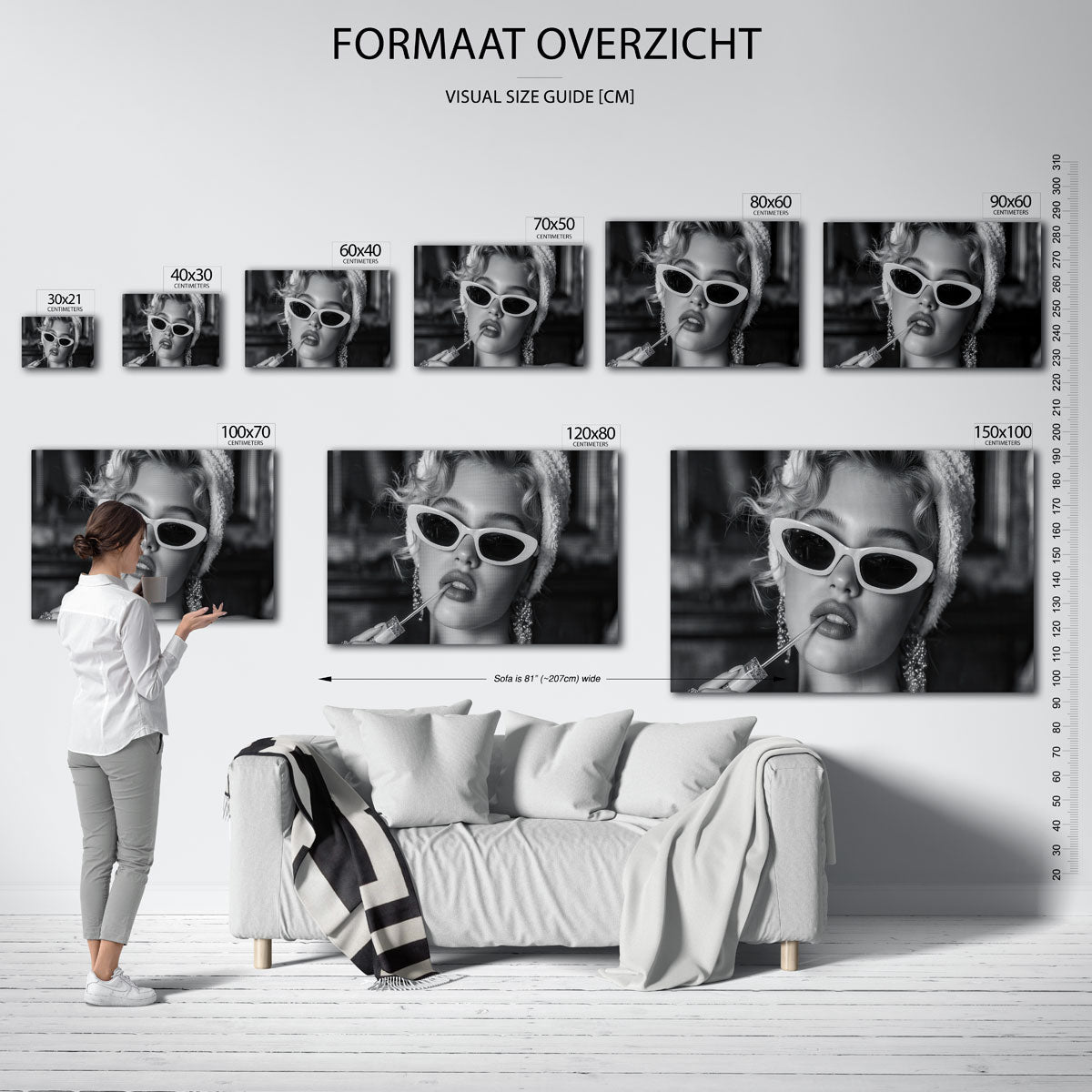 Vrouw met zonnebril Poster