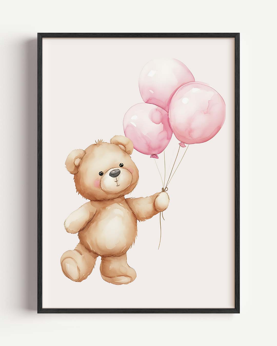 Schattige Teddybeer met Ballonnen Poster