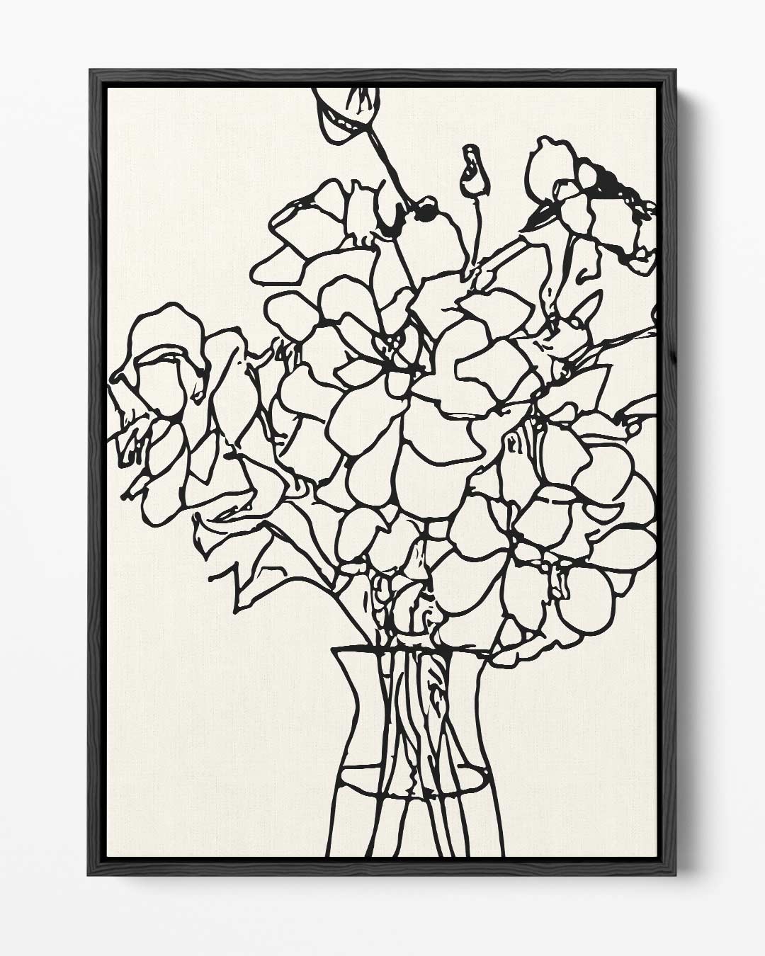 Lijntekening Bloemboeket Kunstwerk-canvas-dibond-plexiglas-wanddecoratie-WallArtistic