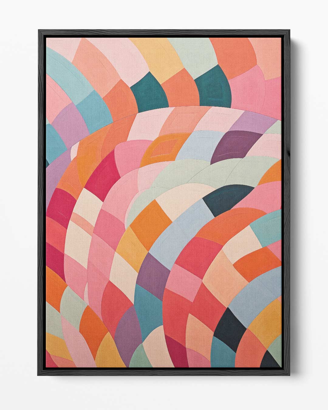 Kleurrijke Abstracte Harmonie Kunstwerk-canvas-dibond-plexiglas-wanddecoratie-WallArtistic