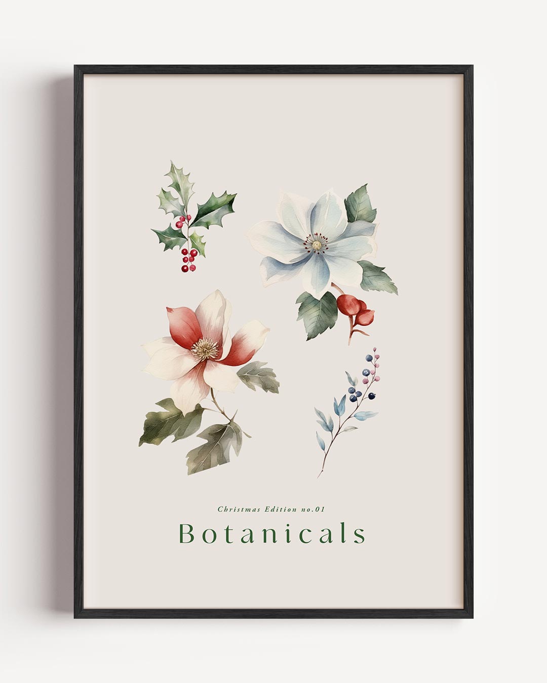 Botanische Kerst Poster-WallArtistic