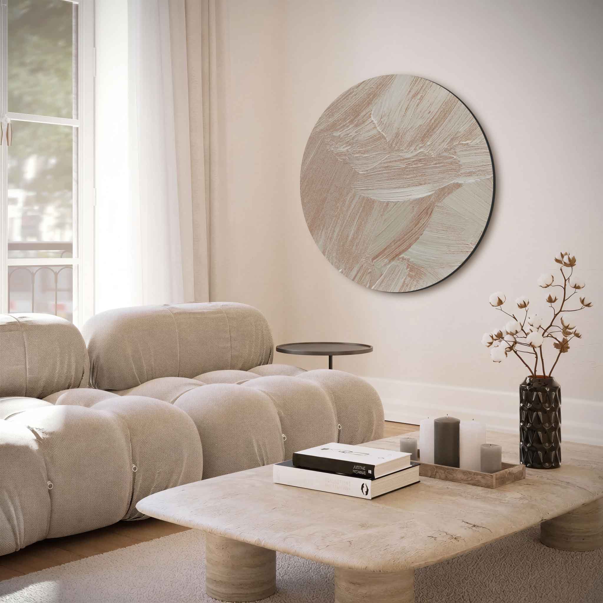 Beige textuur Muurcirkel